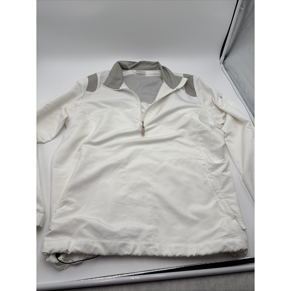 Nike Golf Pull Over Jacket Mens Size Extra Large White Quarter Zip Wrist